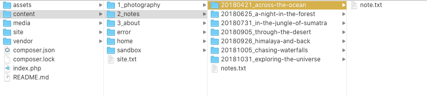 Screenshot des Dateisystem des MacOS Finders